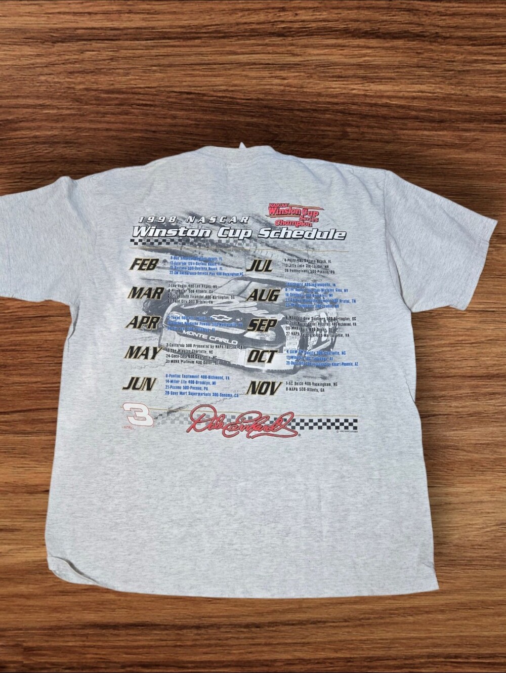 Chase Authentics Vintage Heather Gray 90S Dale Earnhardt Tee Shirt